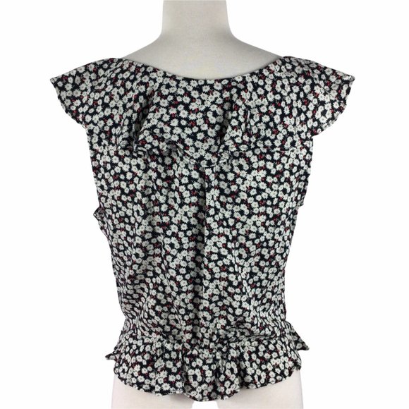 Nordstrom's Good Luck Gem Floral Ruffled Top, Med - Picture 4 of 12